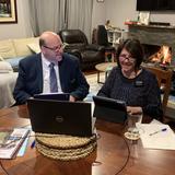 President Robert Dudfield and Sister Daris Dudfield prepare for their mission in Ethiopia at home in Melbourne, Australia. New Zealand, July 2020.