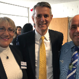 Mavis Mullins, President Ian Ardern, and Anthony Morely, MAC Sports Club Chair, at the MAC historical marker event in Bridge Pa, New Zealand.  November 2020.