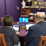 Robert Dudfield and his wife Darice study at home in Melbourne, Australia as they await visas to go to Addis Ababa, Ethiopia, where they will serve as new mission leaders.   Auckland, New Zealand, July 2020.

