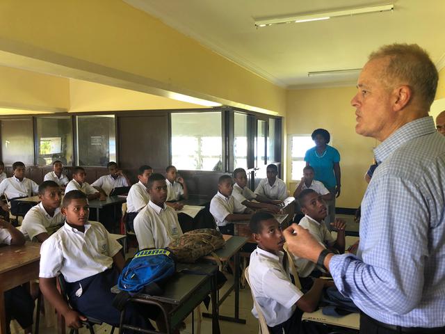 Fijian Students Recieve Visit from Furniture for Schools Trustees