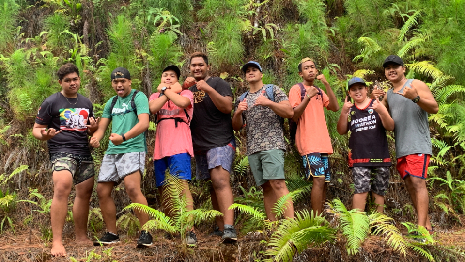 These-young-men-from-the-Maraa-ward-in-Tahiti-worked-together-to-create-a-humorous-video-to-just-say-no-to-violence.-French-Polynesia,-August-2021