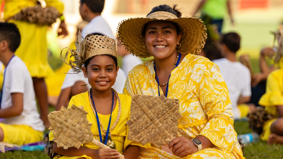 Participants at a cultural celebration in French Polynesia. 27 April 2024.