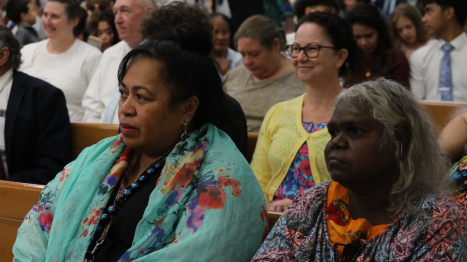Attendees at a devotional in Darwin, Australia on 24 May 2023.
