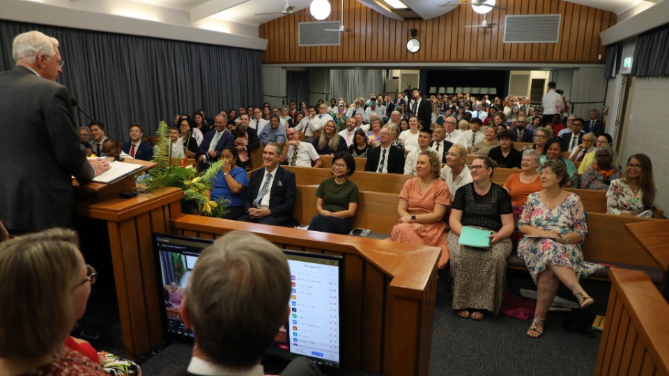 Elder D. Todd Christensen in Darwin, Australia on 24 May 2023.