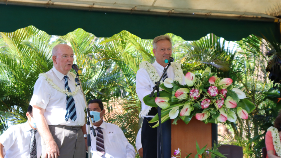 Elder-K-Brett-Nattress,-through-an-interpreter,-spoke-and-offered-a-dedicatory-prayer-at-the-Mahina-Stake-Center-groundbreaking.-French-Polynesia,-November-2021