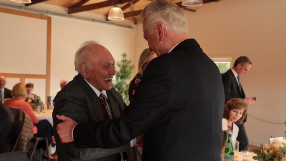 Elder Dieter F. Uchtdorf meets with pioneer members of The Church of Jesus Christ of Latter-day Saints in Hamilton, New Zealand on 15 October 2022.