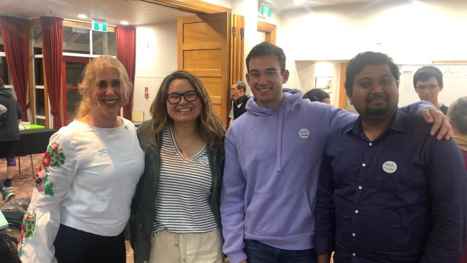 Suzanne-Gillies---Dunedin-Interfaith-Council,-Paige-Rogers,-Michael-Hunter,-and-Sriram-Sundaresan---Dunedin-Hindu-Temple-Society-at-the-Interfaith-Information-Evening-at-St-Margaret's-College.--Photographer-Suzanne-Gillies.