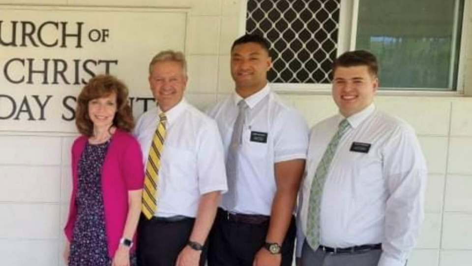 Sister Shawn Nattress; Elder K. Brett Nattress; Elder Ilima Mata'afa; and Elder Lehi Burgess. 19 February 2022. Darwin, Australia.