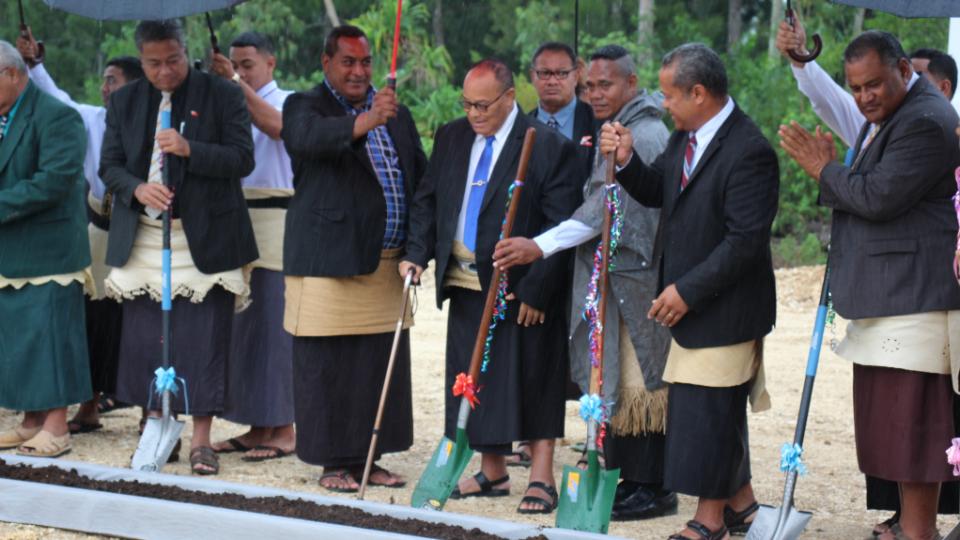 Honorable-Prime-Minster-Reverend-Doctor-Pohiva-Tuionetoa-of-Tonga,-President-Takaetali-Tupou,-Elder-Inoke-Kupu-of-The-Church-of-Jesus-Christ-of-Latter-day-Saints-and-others-at-the-groundbreaking-for-the-Sopu-Stake-Centre-in-Tonga.--May-2021