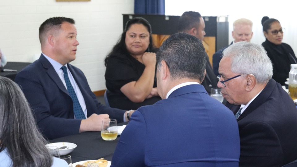 Members and guests of The Church of Jesus Christ of Latter-day Saints discuss faith in Jesus Christ and service to others in our communities after a stake conference for New Zealand's Auckland Redoubt Stake. September 2023.