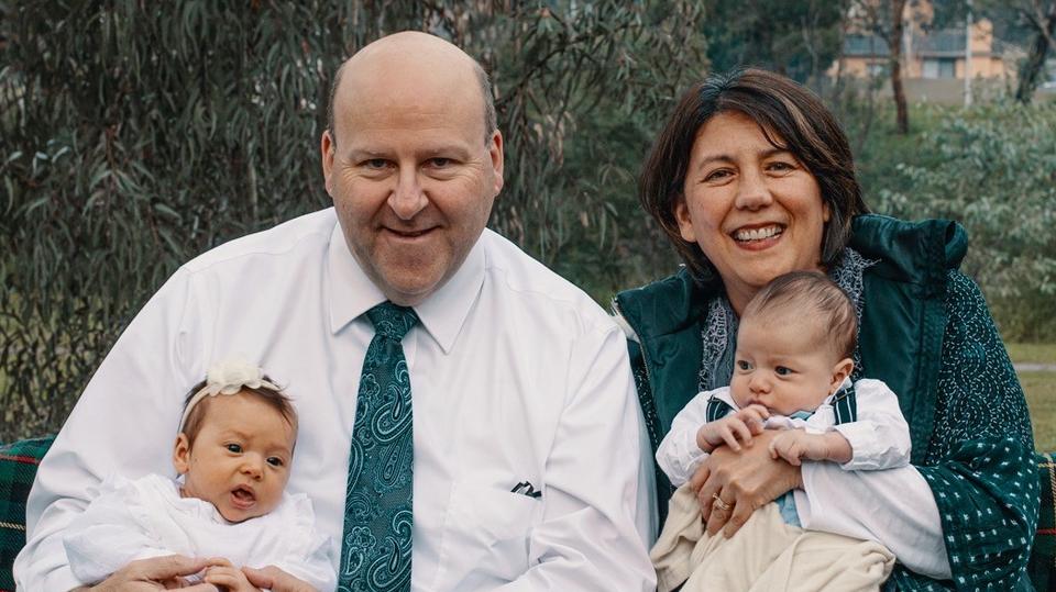 Robert and Darice Dudfield, with two of their grandchildren.