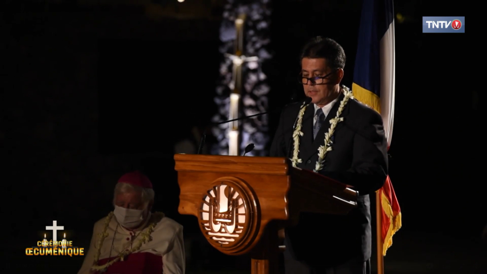 Elder-Frederic-Riemer-of-the-Church-speaks-along-with-three-other-religious-leaders-at-the-multi-faith-prayer-service-in-French-Polynesia,-September-2021