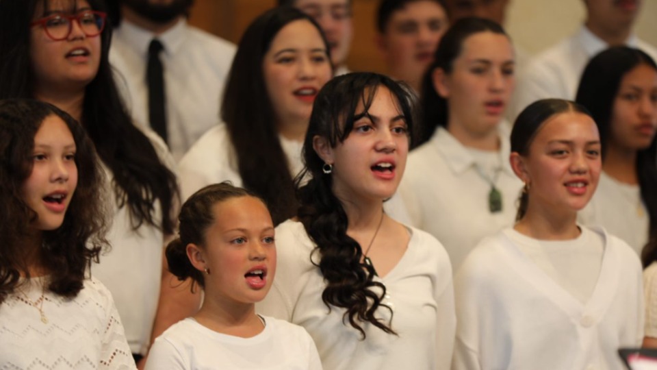 A youth choir sang during a special devotional in Hamilton, New Zealand on 15 October 2022.