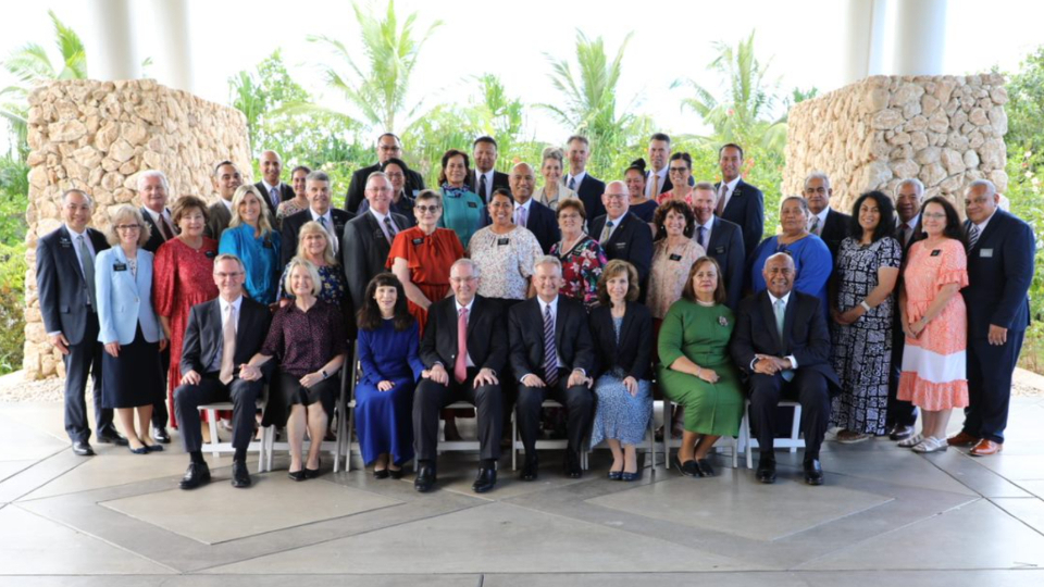 Elder-Neil-L.-Andersen,-of-the-Quorum-of-the-Twelve-Apostles,-his-wife-Sister-Kathy-Andersen-and-members-of-the-Area-Presidency-and-their-wives,-met-with-mission-leaders-serving-in-the-Pacific-Area-in-Fiji,-on-Thursday,-10-November-2022.