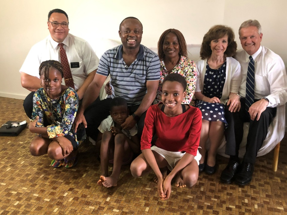 Elder and Sister Nattress, President Adolf Johansson, and members of the Inmpey family, in Darwin, Australia, 19 February 2022.