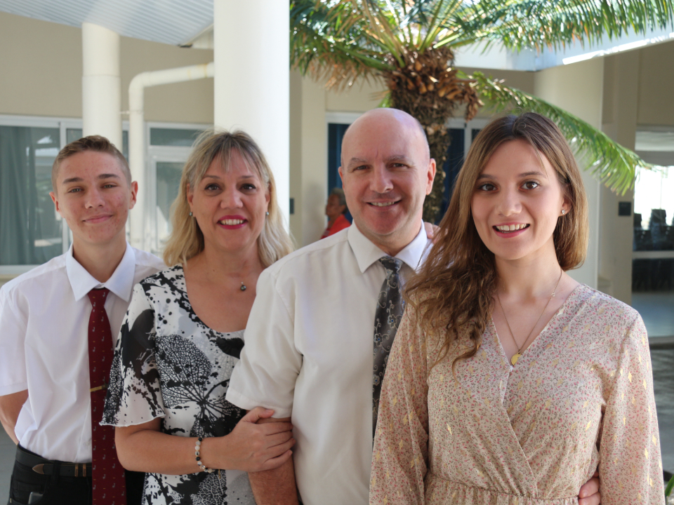 The-Guidi-family-attend-the-live-broadcast-of-the-rededication-of-the-Hamilton-New-Zealand-Temple,-in-New-Caledonia-on-Sunday,-16-November-2022.